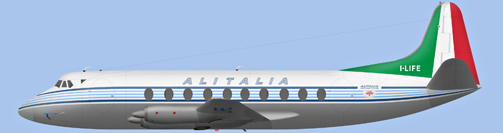 David Carter illustration of Alitalia Viscount I-LIFE